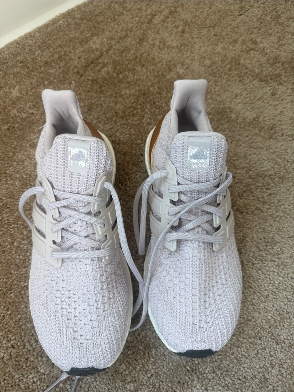adidas women’s lavender Knit Lace-Up Sneakers